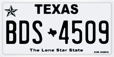 TX license plate BDS4509