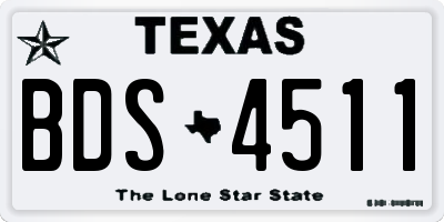 TX license plate BDS4511