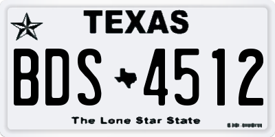 TX license plate BDS4512