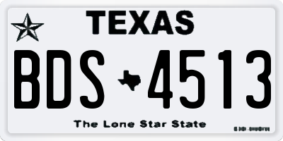 TX license plate BDS4513