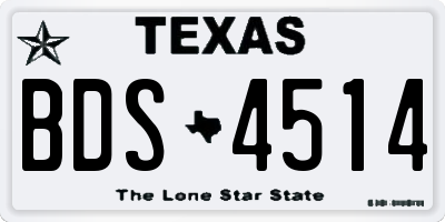 TX license plate BDS4514