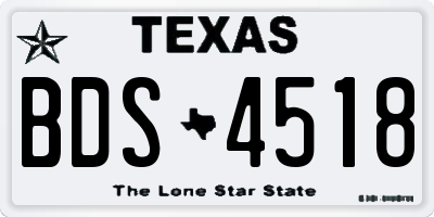 TX license plate BDS4518