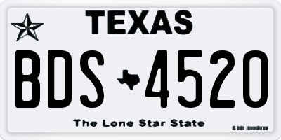 TX license plate BDS4520