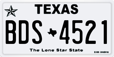 TX license plate BDS4521