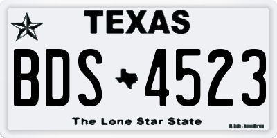 TX license plate BDS4523