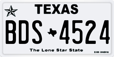 TX license plate BDS4524