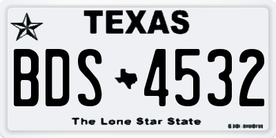 TX license plate BDS4532