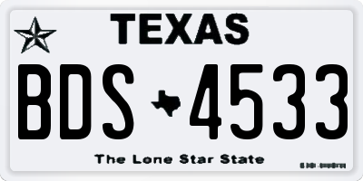 TX license plate BDS4533