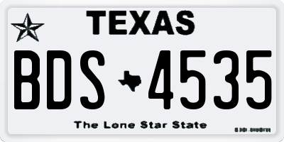 TX license plate BDS4535