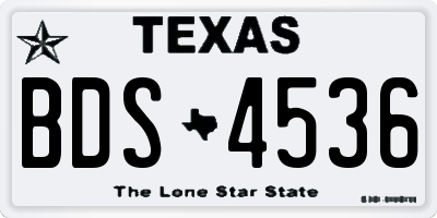 TX license plate BDS4536
