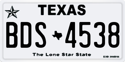 TX license plate BDS4538