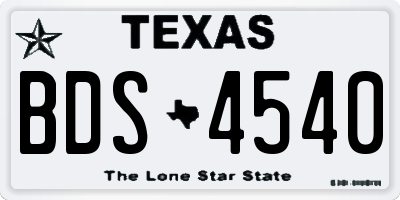 TX license plate BDS4540