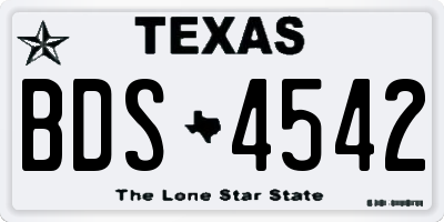 TX license plate BDS4542