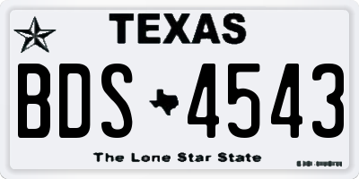 TX license plate BDS4543