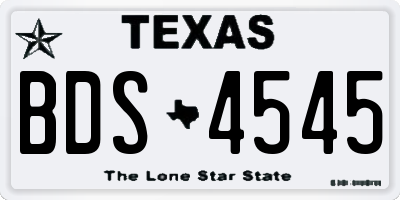 TX license plate BDS4545