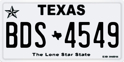 TX license plate BDS4549