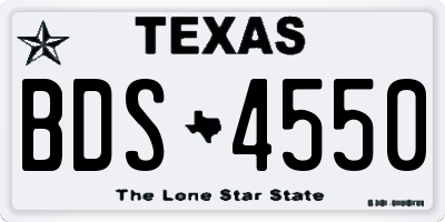 TX license plate BDS4550