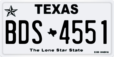TX license plate BDS4551