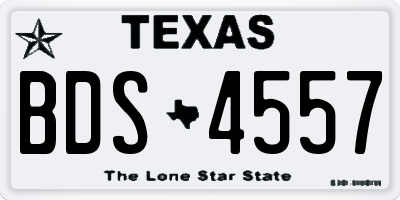 TX license plate BDS4557