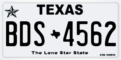 TX license plate BDS4562