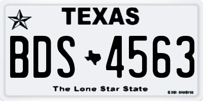 TX license plate BDS4563
