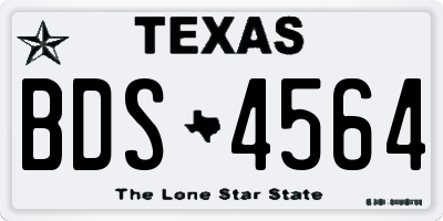 TX license plate BDS4564