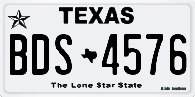 TX license plate BDS4576