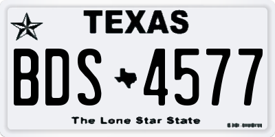 TX license plate BDS4577