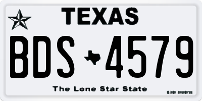 TX license plate BDS4579
