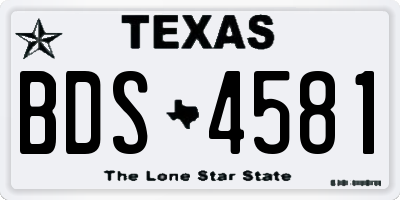 TX license plate BDS4581