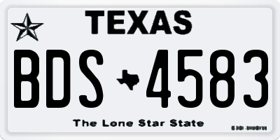 TX license plate BDS4583