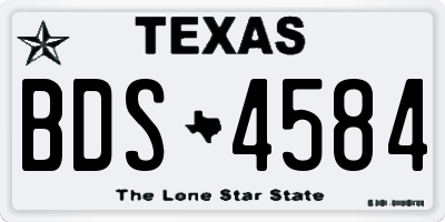 TX license plate BDS4584