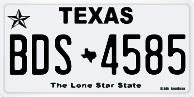 TX license plate BDS4585