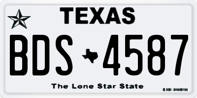 TX license plate BDS4587