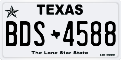 TX license plate BDS4588