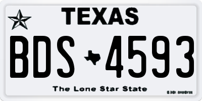 TX license plate BDS4593