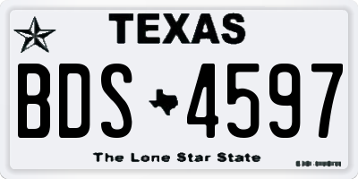 TX license plate BDS4597