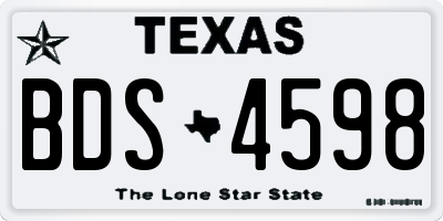TX license plate BDS4598