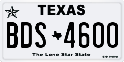 TX license plate BDS4600