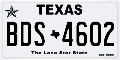 TX license plate BDS4602