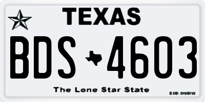 TX license plate BDS4603