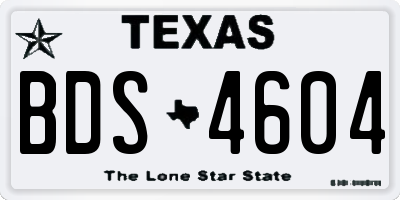 TX license plate BDS4604