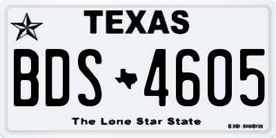 TX license plate BDS4605