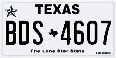 TX license plate BDS4607