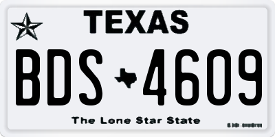 TX license plate BDS4609