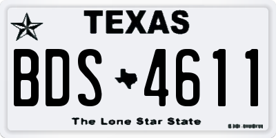 TX license plate BDS4611
