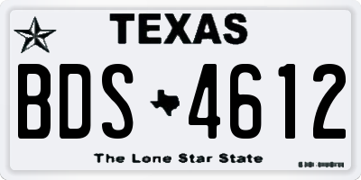 TX license plate BDS4612