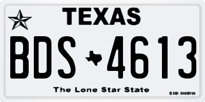 TX license plate BDS4613