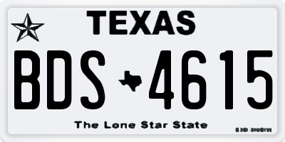 TX license plate BDS4615