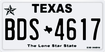 TX license plate BDS4617